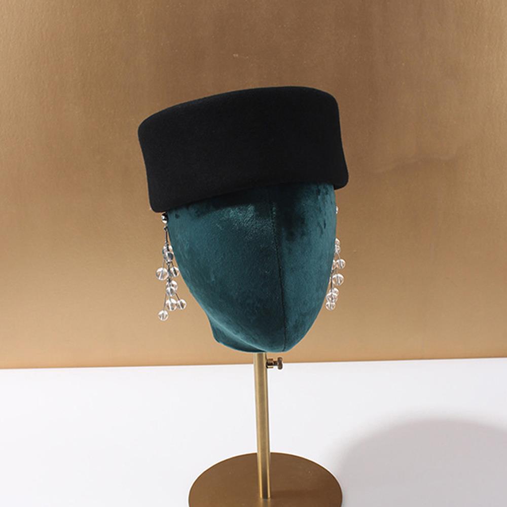Winter Damen Hardtop Barett Hut Großbritannien Herbst Weiß Schwarz Wollfilz Pillbox Hut Retro Elegant Fedora Malerhut Damen Baretts