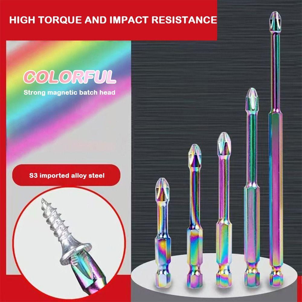 

Colorful Impact Phillips Screwdriver Bit Anti-shock Phillips Bit Power Drilling 70*58