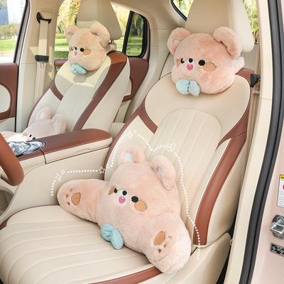 Moda Lusso Leggero Orso Cartone Animato Peluche Supporto Lombare Auto Schienale Cuscino Collo Auto Cuscino Schiena Accessori Auto Carini