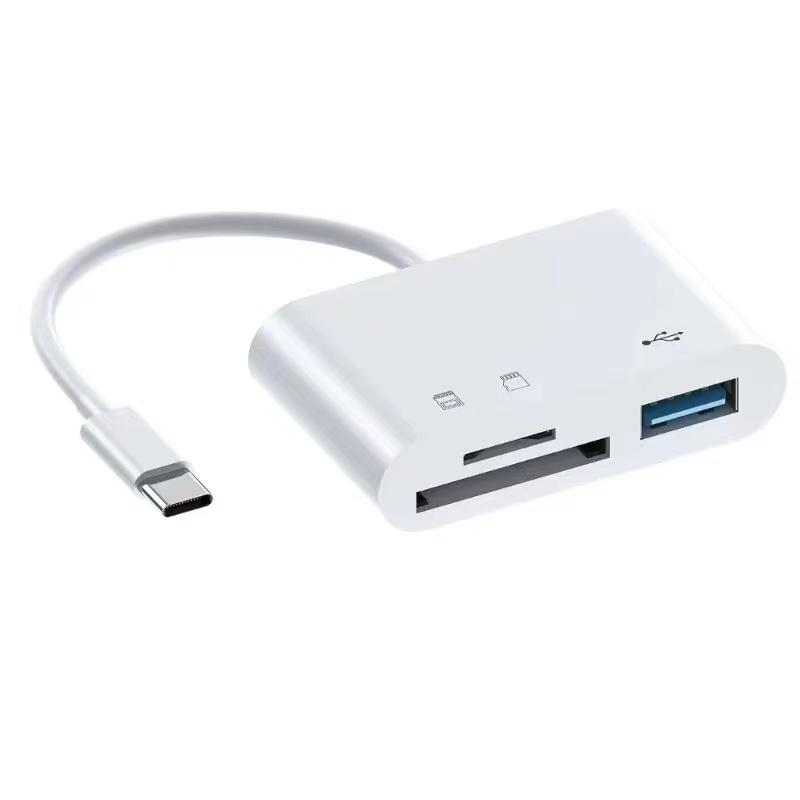 3 In 1 Adapter Type C TF CF SD Memory Card Reader Recorder Compact Flash USB C For Pro Huawei Macbook Device