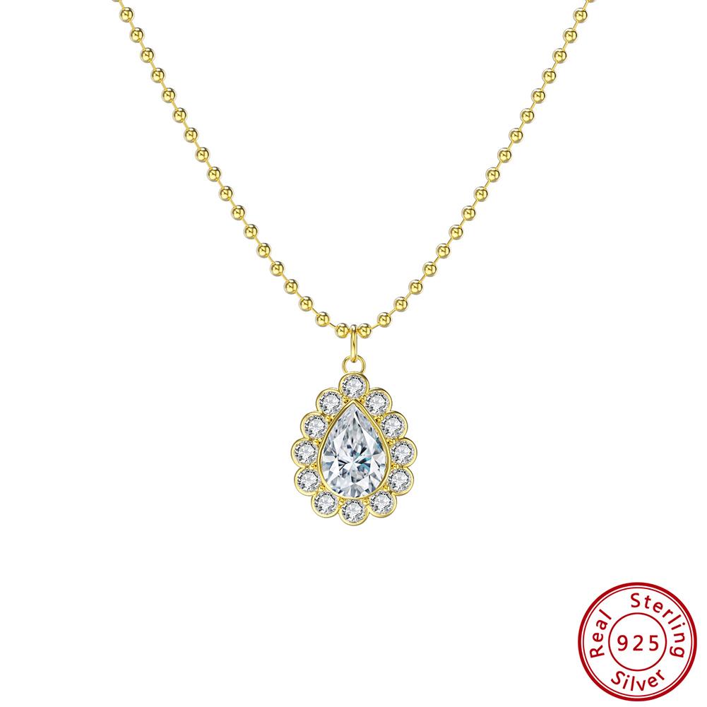 RINNTIN SN311 New Arrival Waterdrop Zircon Diamond Necklace Bridal Charm Pendant Necklace