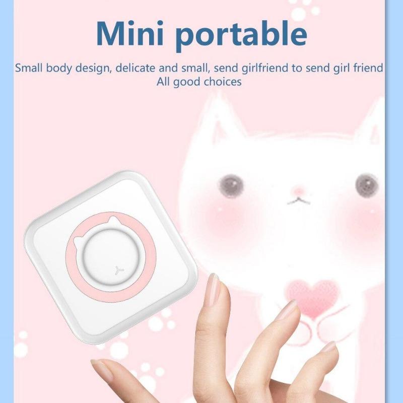 1 Set Portable Thermal Printer Mini Bluetooth Wireless Photo Pocket Thermal Label Printer Multifunctional HD Mini Printer YSXX