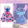 Lilo Stitch Mädchenkleid aus Baumwollmischgewebe mit Cartoon-Muster für Kinder von 3 bis 8 Jahren