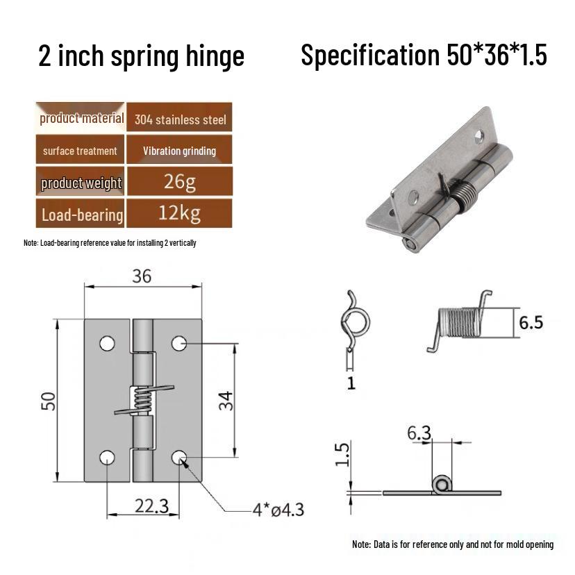 Automatic Spring Hinge - CL253-6: Available in 1", 1.5", 2", 2.5", and 3" for Smooth Opening and Closing.