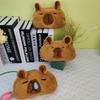 Cartoon Cute Plush Animal Capybara Pencil Bag Large Capacity Cosmetic Bag Kawaii School Stationery Multifunctional Storage Bag
