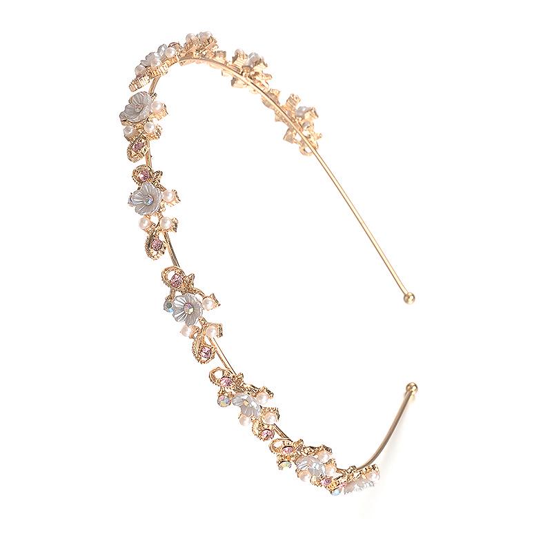 Trendy Crystal Rhinestone & Shell Flower Headband