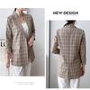 Women Blazer Plaid Coat New Notched Collar Business Suits Work Office Ladies Suit Jacket Casual Vintage Blazers