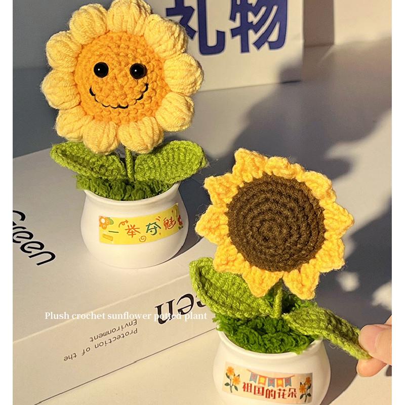 Zombies Vs Plants Knitted Sunflower Potted Ornament Home Decor Girls Gift