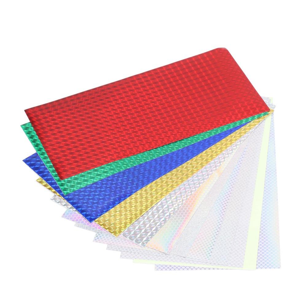 24 Sheets 8 X 4 Inch Holographic Lure Sticker Multicolored Fish Scale Sticker  DIY Craft