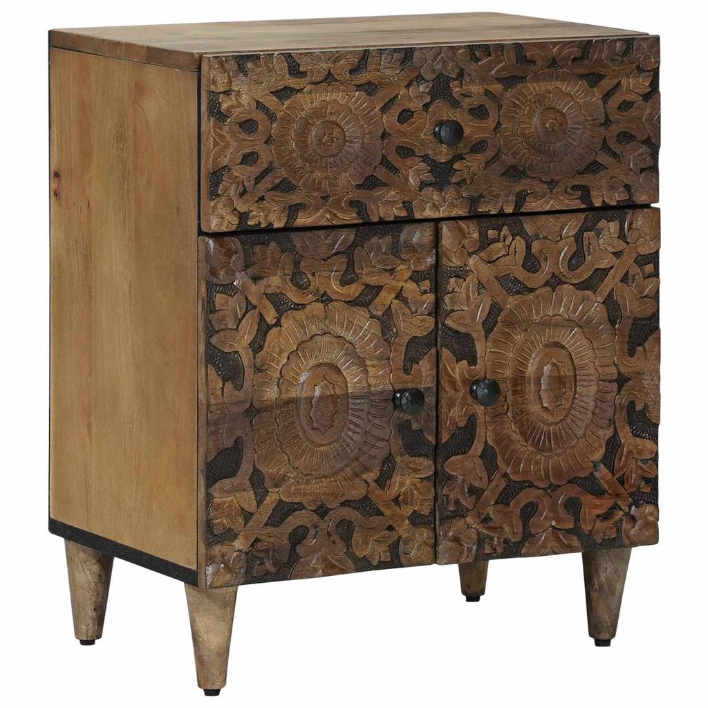 Bedside Table Brown 50 x 33 x 60 cm Solid Mango Wood