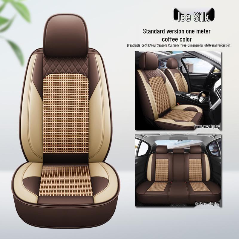 All-Season Leather & Ice Silk Car Seat Cushions for Golf Corolla RAV4 Romeo
