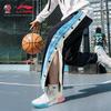 Li-Ning Side Letter Button Pants Printed American Casual Color Block Lace-Up Sports Long Pants Unisex Pants Black AKLUE03-3