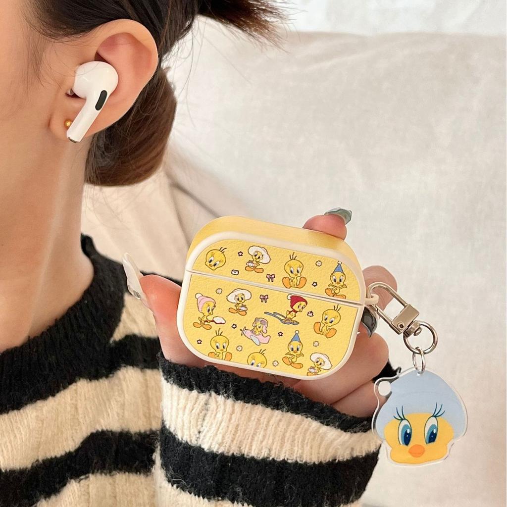 AirPods1/1 Earphone Case Cute Leather Full Screen Cui Di AirPods1 Premium Pro1 Cartoon