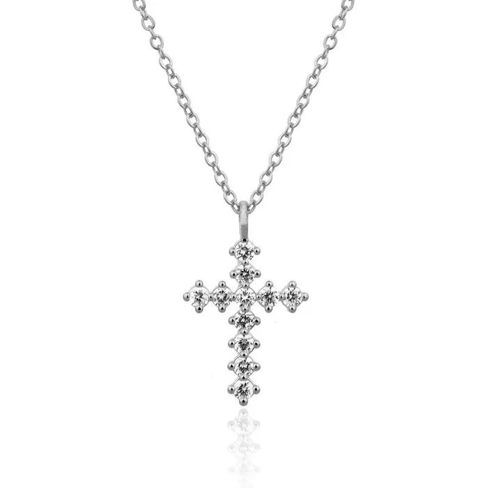Cross Cubic Pendant Necklace (24k Plating) SHNE0039
