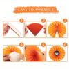 5sets Black and Orange Party Decorations Hanging Paper Fans Party Decorations for Basketball Birthday Graduation Gothic Halloween Tissue Paper Fans