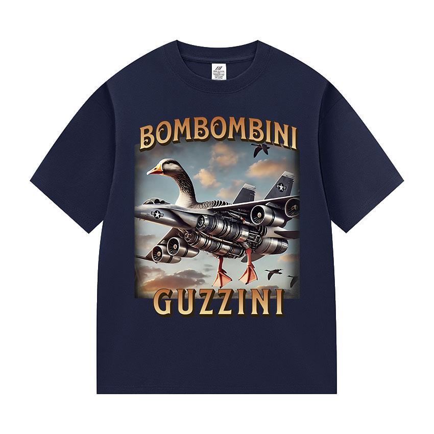 Bombombini Guzzini Funny Goose Meme Graphics T Shirts Men Women Summer Cotton Short Sleeve T-Shirt Fashion Casual O-Neck T Shirt