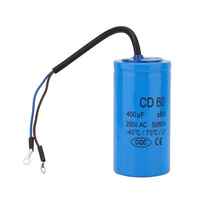 CD60 Betriebskondensator mit Draht   250V AC 400uF 50 60Hz für Motor Luftkompressor