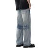 Bambusgelenk-Muster Retro Alte Waschung Nische Drapierte Gerade Jeans Vielseitige Bodenlange Hose