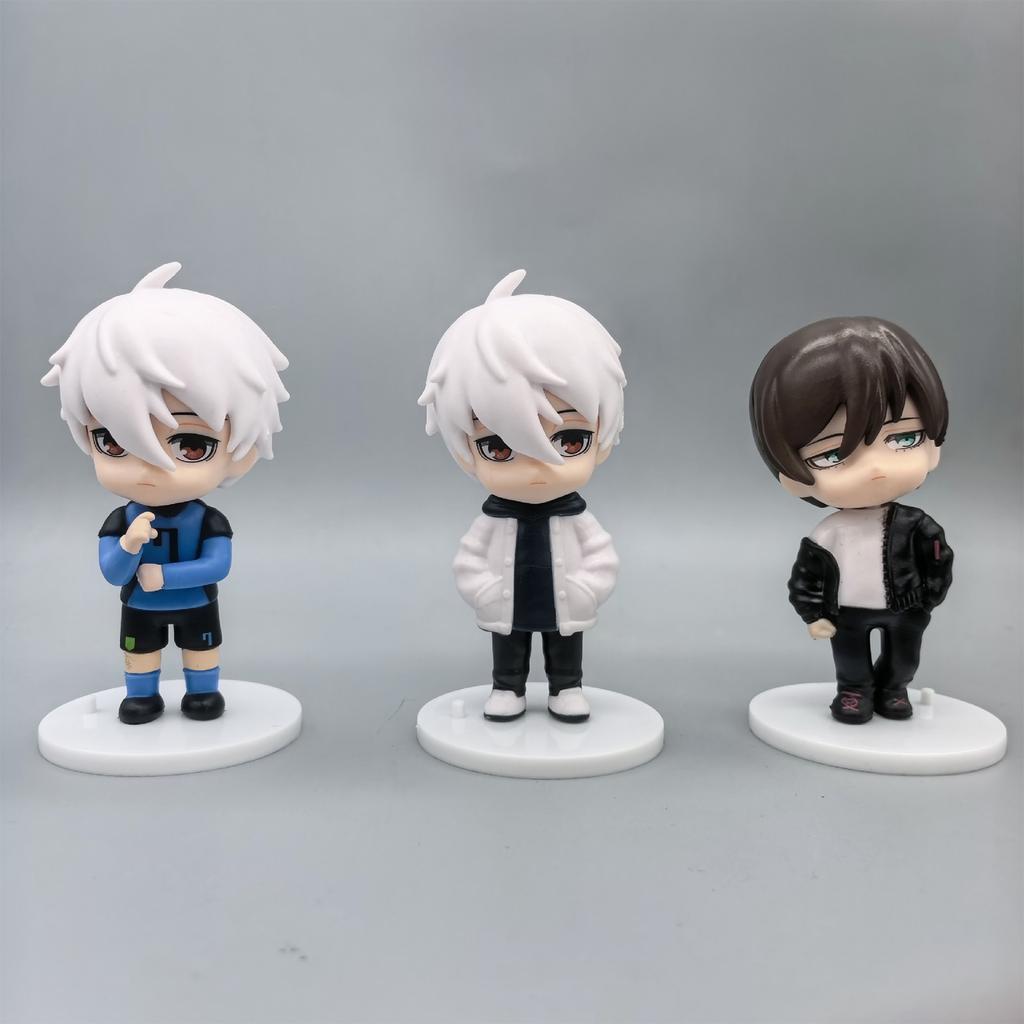 6pcs Blue Lock Figures Q-Version Character Peripherals Cartoon Figurines Blue Lock Plushies Birthday Gifts Christmas Gifts