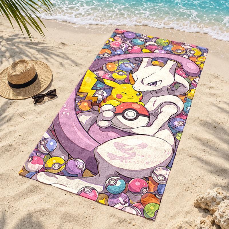 Digimon Microfiber Beach Towel Quick Dry Sand Free Lightweight Beach Towels for Travel Swimming Camping