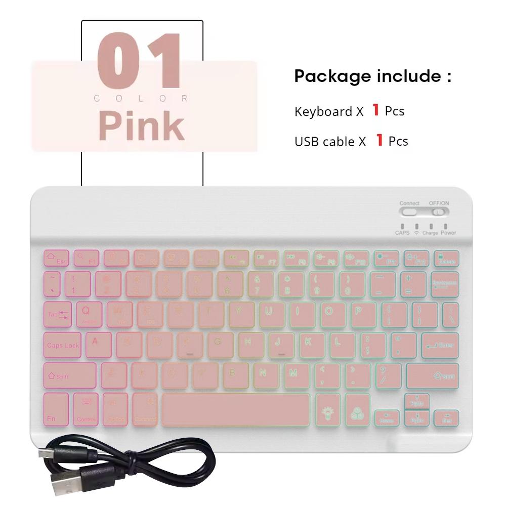 New Backlit Ultra-Thin Bluetooth Keyboard and Mouse For iPad Samsung Tablet Phone Wireless Keyboard Spanish / French