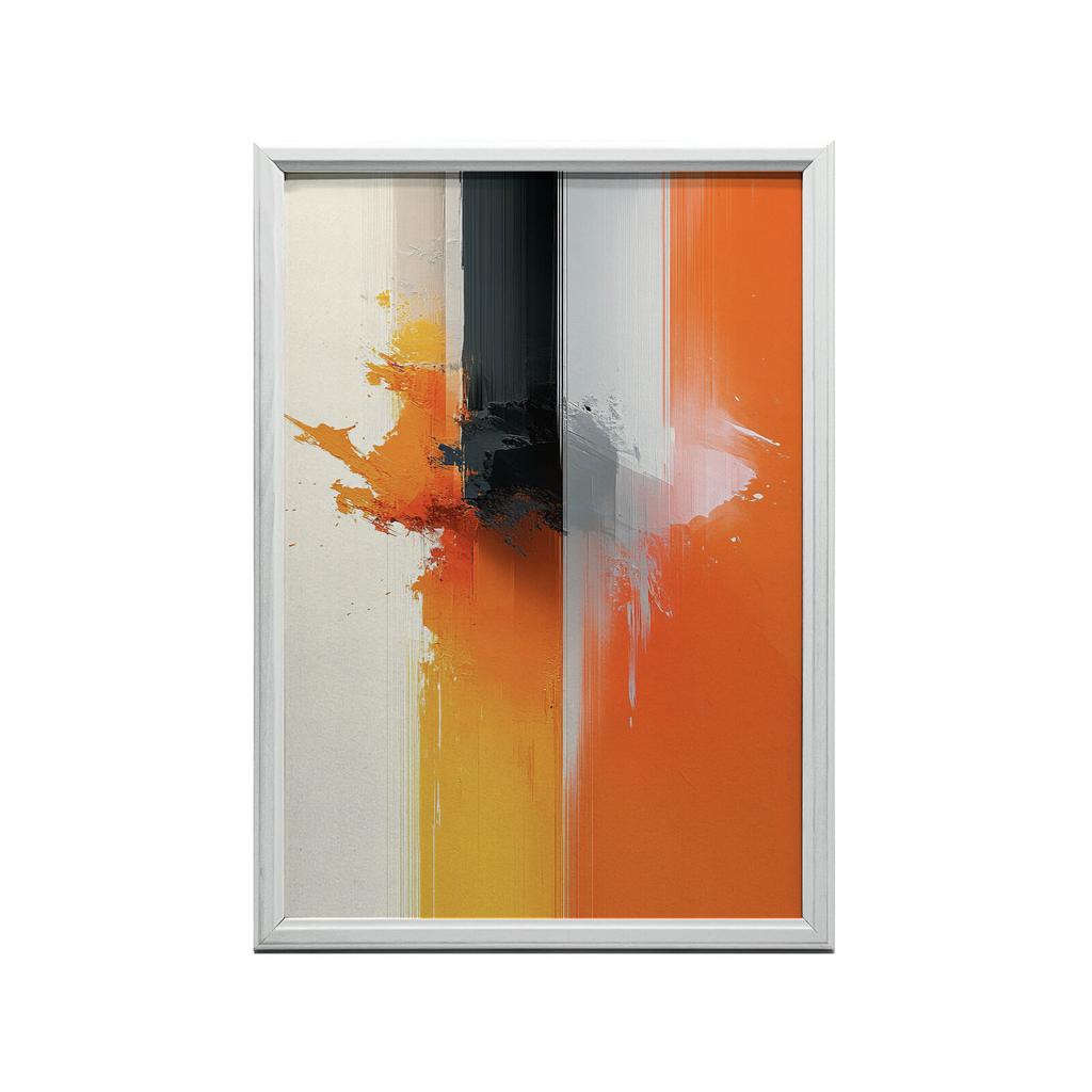 Pomarańczowa Ekspresja Pomarańczowa Ekspresja, 30X40 Cm, Rama Drewniana Ciemny Brąz, Papier Matowy 230 Gsm