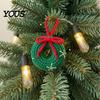 Décoration suspendue créative pour sapin de Noël Porte-clés beignet au crochet, Pendentif fait main Père Noël/Renne/Pingouin/Ours/Couronne de fleurs pour Ornements
