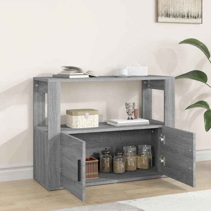819458 vidaXL Buffet Sonoma Grey 80x30x60 Cm Engineered Wood