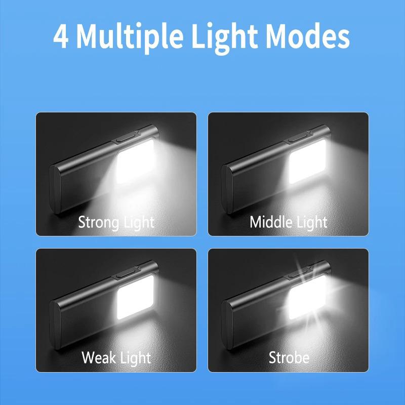 COB Flashlights 4 Lighting Modes Torch USB Rechargeable EDC Flashlight WIth Pen Clip Strobe for Fishing Camping Repair Torch