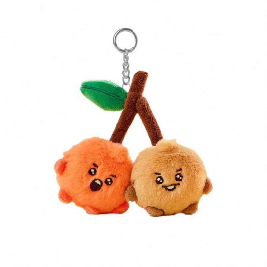 LINE FRIENDS BT21 Аниме Kpop 12см Куки Шуки Плюшевая Игрушка Стиль Y2K Последнее Поступление Мультяшная Оранжевая Плюшевая Кукла Брелок для Рюкзака