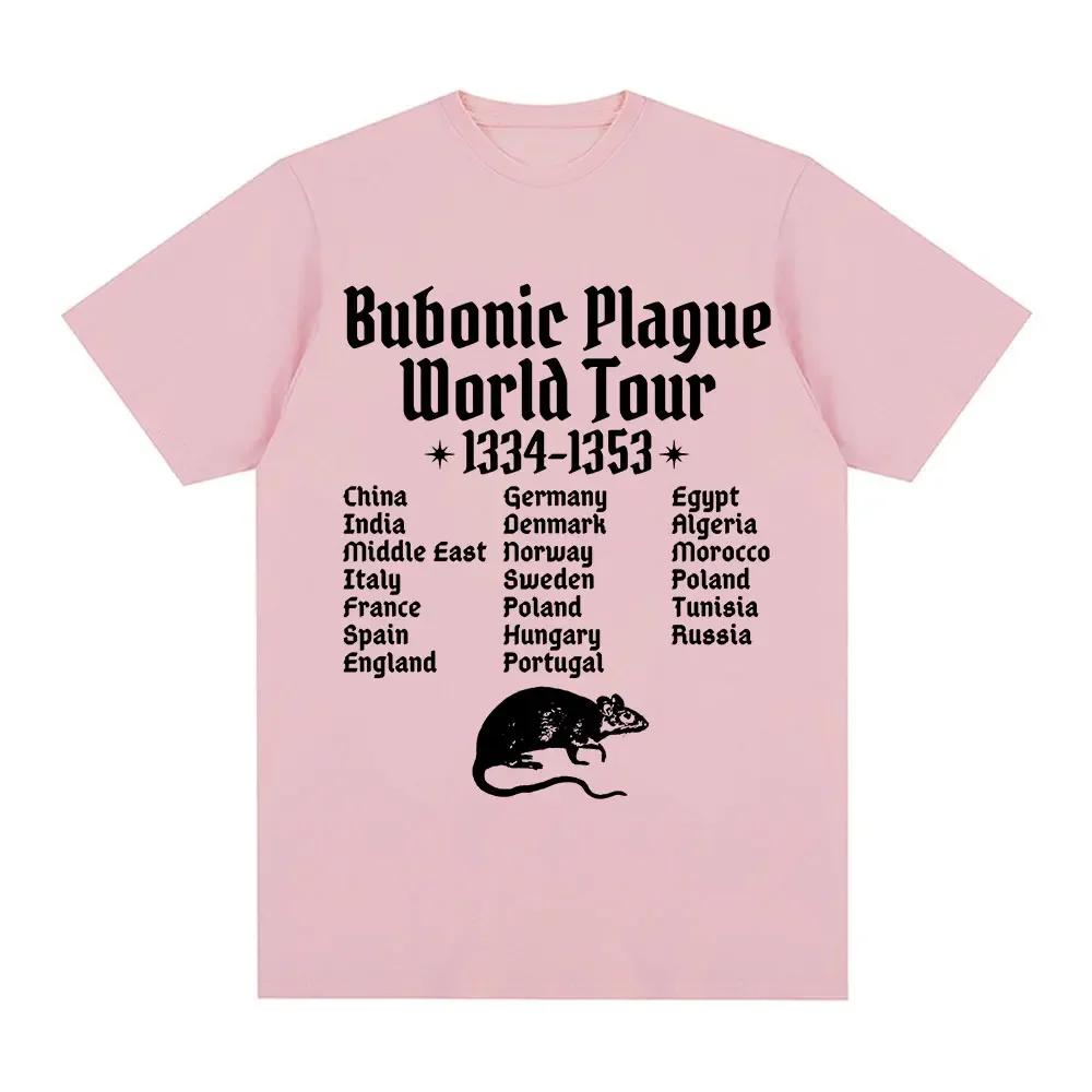 Bubonic Plague World Tour Tshirt Unisex Wounisex Funny Mouse Rat Meme Gothic T Shirt Vintage Casual Oversized T Shirts Streetwear Bla
