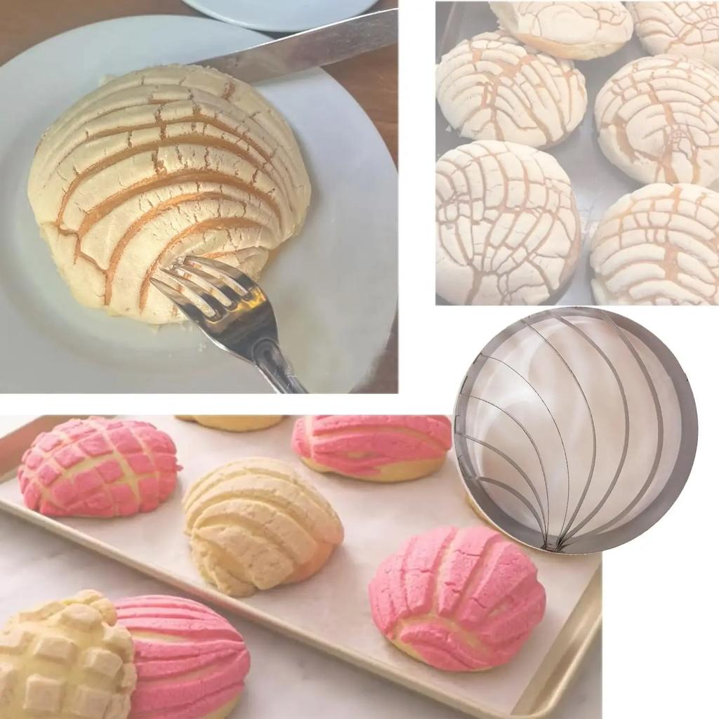 Stampo e Tagliapasta Concha Messicana in Acciaio Inossidabile da 4", Strumento per Goffratura Pane e Biscotti per Pan Dulce
