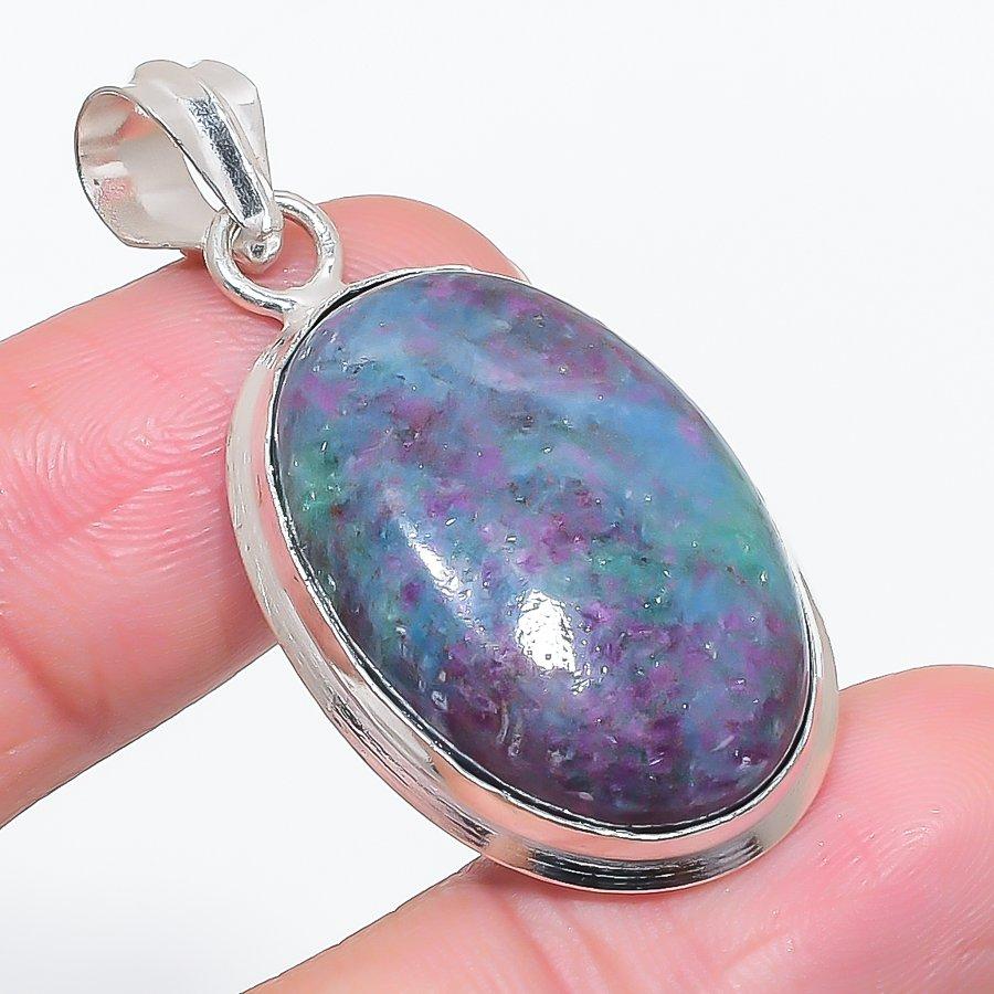 

Natural Ruby Fuchsite Gemstone 925 Sterling Silver Jewelry Pendant 1.77 k3Q31