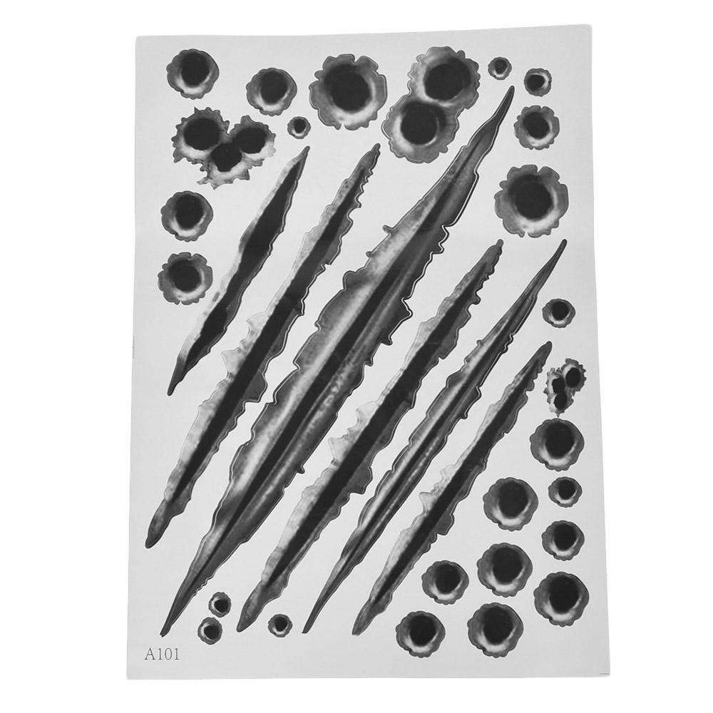 1ks Funny Car Stickers 3D Bullet Hole Car Boční samolepky Autopotahy Motocykl Škrábance Realistické vodotěsné samolepky s dírou po kulkách