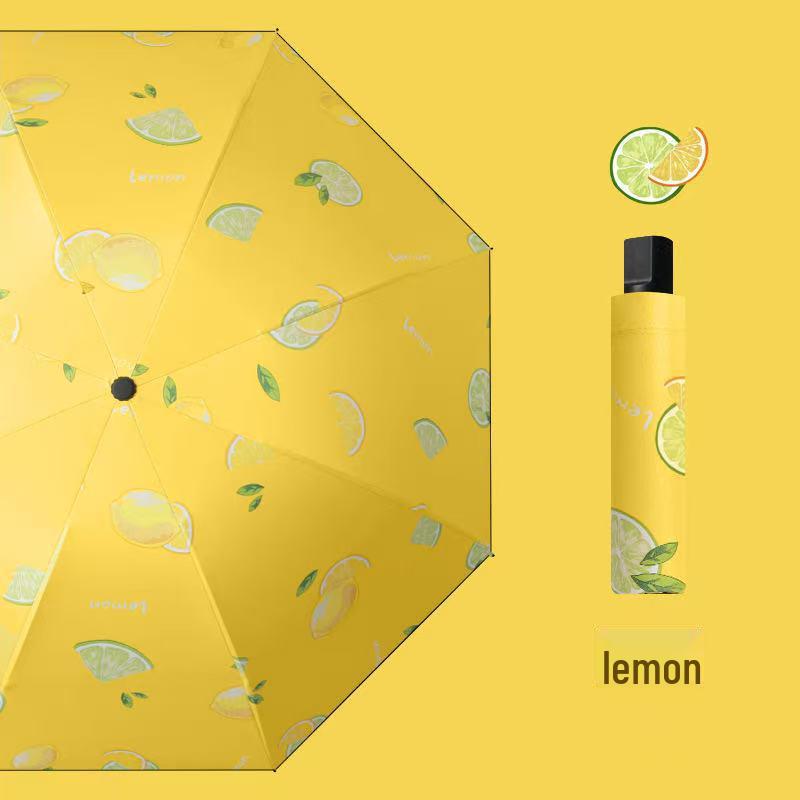 UV Protection Sun & Rain Foldable Umbrella with Black Coating for Students
