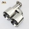 Car Accessories Stainless Steel H Type Double Outlet 101mm 114mm Straight Side Exhaust Pipe Tail Throat