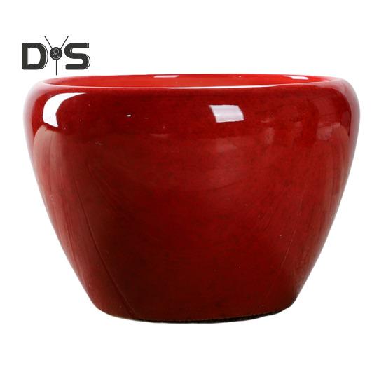 Ceramic Flowerpot Large Circular Opening Planter Pot Colored Glaze Finish Flower Pot with Drainage Hole for Indoor Outdoor Use