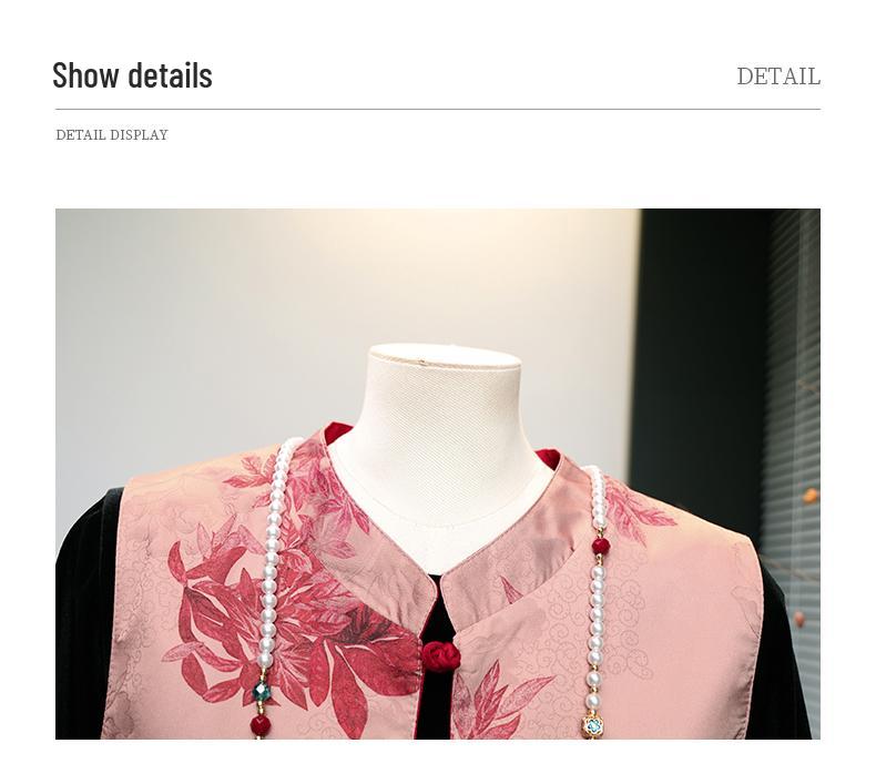 Elegant Golden Velvet Vest Top Set for Middle-Aged and Elderly Women - Chinese National Style Three-Piece with Dignified Sophistication