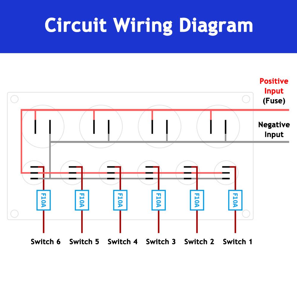 24V 12V 6 Buttons Toggle Switch Panel with Digital Voltage Tester USB Charger QC3.0 Quick Charge Car Power Adapter Boat Caravan