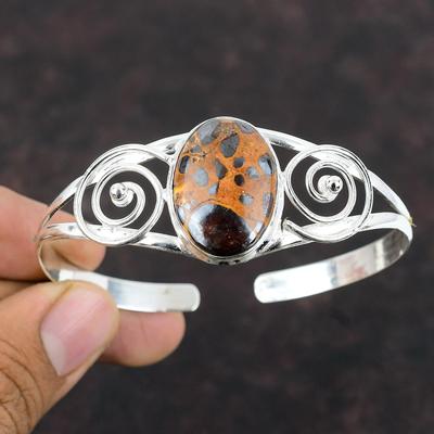 Bauksitt Mansjettarmbånd 925 Sterlingsølv Armring Edelstenssmykker Justerbar Armring Håndlaget Mansjettarmbånd Unike Designersmykker Til Gave