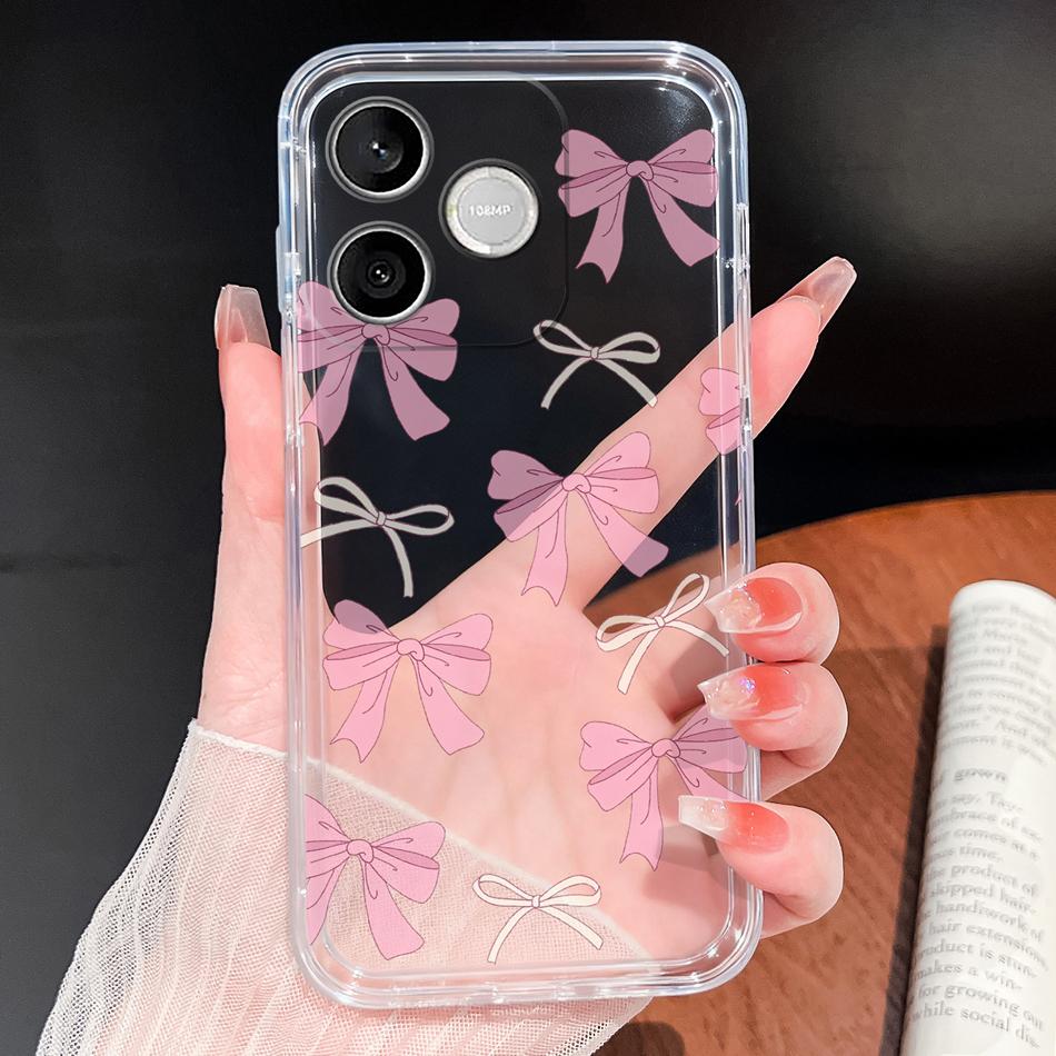 Phone Case For Honor 600 Lite 500 Smart 5G Cute Fish Bubble Phone Cover Soft Transparent Silicone Anti Slip Lightweight Funda