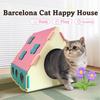 Multi-hole Cat House Dopamine Cat Bed New Cat Condo  Four Seasons