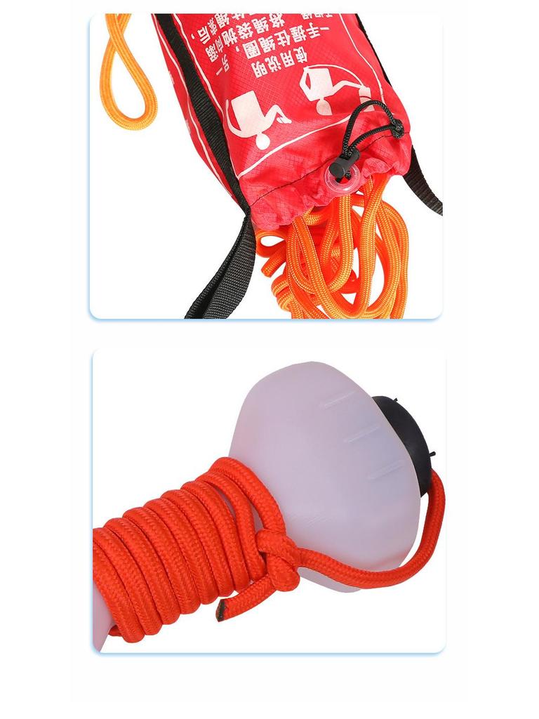 Water Rescue Lifesaving Rope with Floating Buoy and Throw Bag