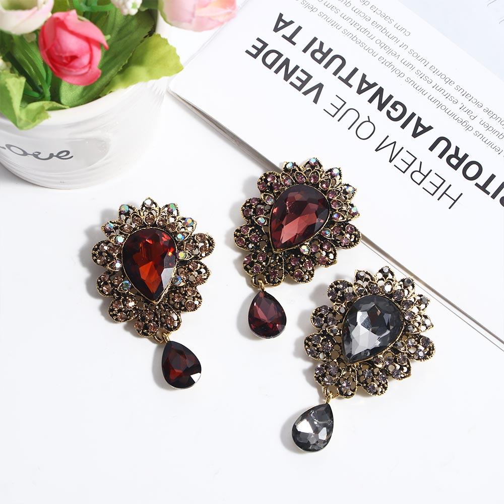 Elegant Dress Big Water Drop For Women Rhinestones Corsage Brooch Pins Jewelry Fashion Accessories
