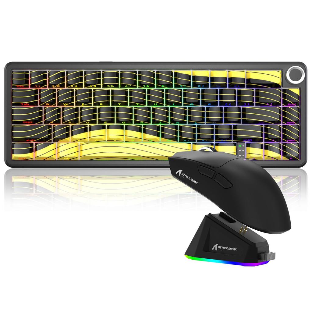 MAMBASNAKE x ATTACK SHARK X65PROHE Rapid Trigger Gaming Tastatur X11 Gaming Maus Kit Kabellos 8k Abfragerate RT Kompatibel Kabellos 8000Hz