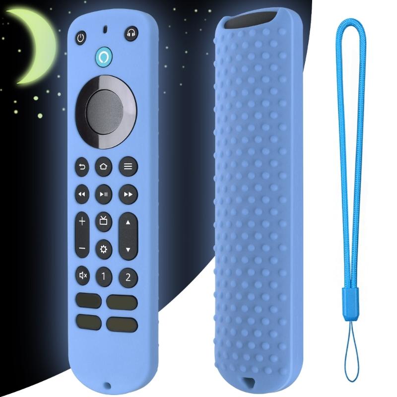 Silicone-Case Compatible for Alexa Voice Remote Controller Shockproof-360° Protective Soft Cover Skin Non-slip Dustproof
