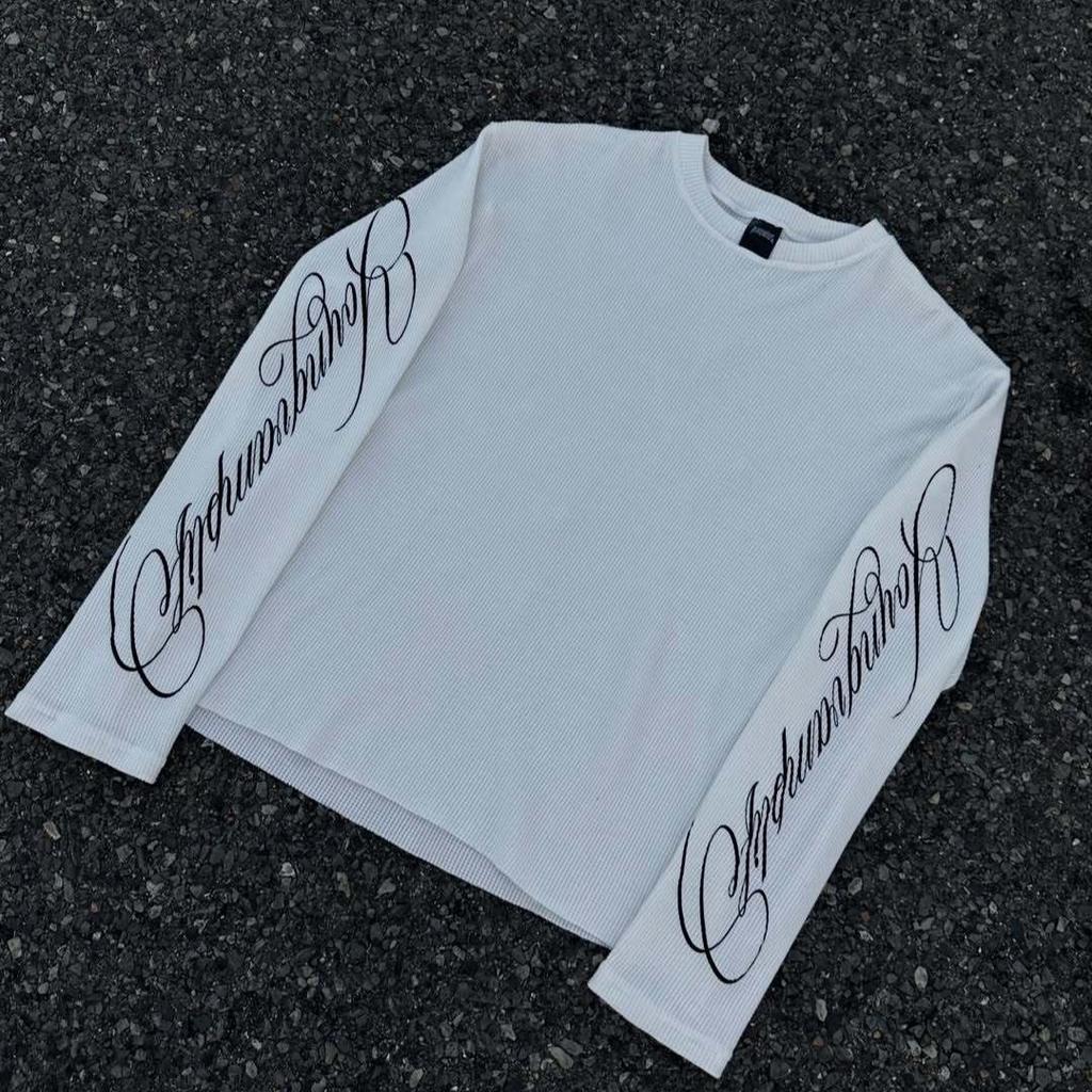 American Cross-Border Floral Print White Casual Long-Sleeve T-Shirt