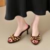 Fashion 2025 Summer Open Toe Women's Slippers Fashion Outdoor Dress New Metal Decoration Plus Size Light Best Seller Sandals Slippers