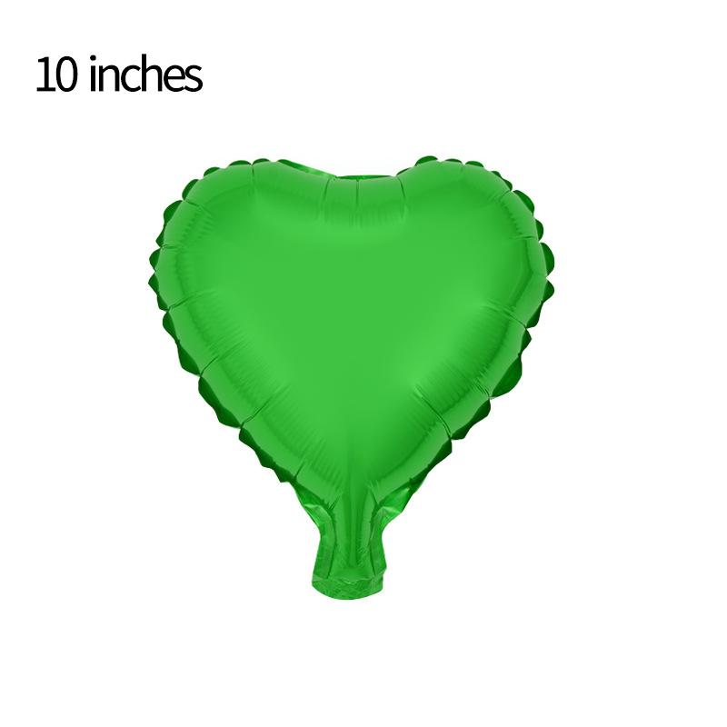 

10-дюймовая световая тарелка в форме сердца, воздушный шар из алюминиевой фольги, украшение для вечеринки, оформление сцены для предложения/признания, атмосфера любви, воздушный шар из алюминиевой пленки 10 inch love green