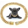 Luksusowy Diamentowy Psí Cuban Link Łańcuch Obroża Iced Out Cyrkonie Naszyjnik dla Zwierząt Małych Średnich Dużych Psów Kotów